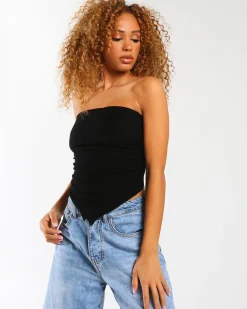 Public Desire Amber X Scarf Top In Black Best Sale