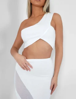 Public Desire Asymmetric Bralet White Shop