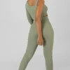 Public Desire Asymmetric One Sleeve Kaiia Sport Crop Top Khaki Flash Sale