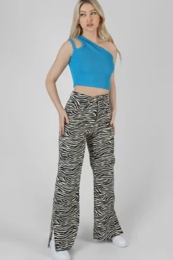 Public Desire Asymmetric Strap Top Blue Best