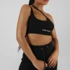 Public Desire Asymmetric Strappy Kaiia Sport Crop Top Black Fashion