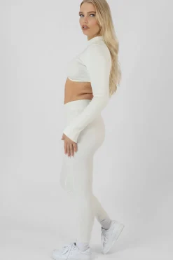 Public Desire Athleisure High Neck Underbust Top White New
