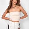Public Desire Bandeau Top Beige Fashion