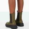 Public Desire Barbie Dark Pu Platform Chunky Sole Chelsea Boots Khaki Online