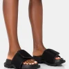 Public Desire Blaze Nylon Sporty Slider Sandals Black Outlet