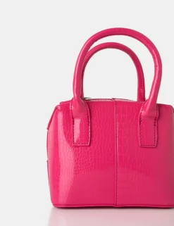 Public Desire Bode Bright Croc Square Top Handle Mini Bag Pink Outlet