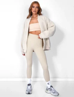 Public Desire Borg Oversized Bomber Jacket Cream Best