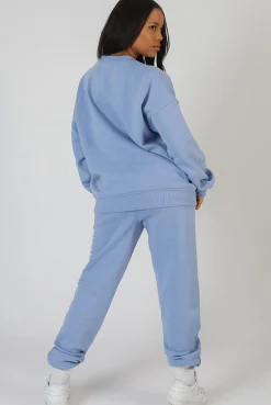 Public Desire Brooklyn Embroidered 90's Joggers Bluebell Shop