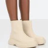 Public Desire Caia Platform Chunky Sole Ankle Boot Nude Cheap