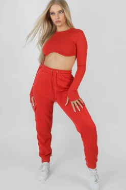 Public Desire Cargo Joggers Red Discount
