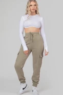 Public Desire Cargo Joggers Elm Khaki Sale