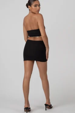 Public Desire Chain Waist Mini Skirt Black Cheap