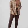 Public Desire Check Shirt In With Button Fastening Camel New