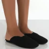 Public Desire Ciao Teddy Slip On Slippers Black New
