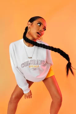 Public Desire Colorado Springs Oversized Sweatshirt Ecru Sale