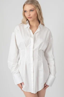 Public Desire Corset Waist Shirt Dress White Best