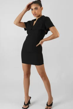 Public Desire Cropped Layer Blazer Mini Dress Black Discount