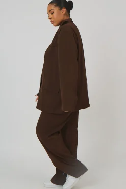 Public Desire Curve Dad Trousers Chocolate Hot
