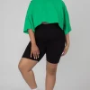Public Desire Curve Exposed Seam Oversized Cropped T Shirt Green Best Sale