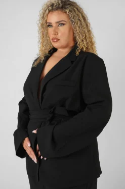 Public Desire Curve Obi Belt Blazer Black Store