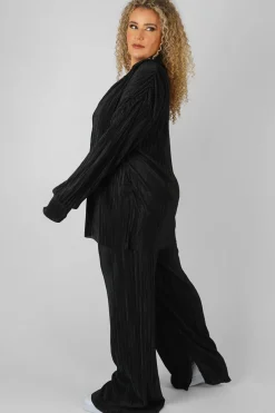 Public Desire Curve Oversized Plisse Shirt Black Outlet