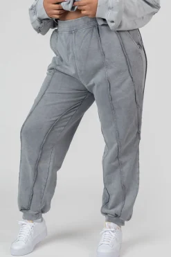 Public Desire Curve Oversized Raw Edge Joggers Acid Wash Shop