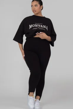 Public Desire Curve Rib Stirrup Legging Black Cheap