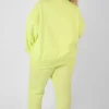 Public Desire Curve Text Detail Oversized Sweat Lime Cheap