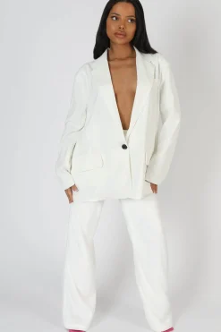 Public Desire Dad Trouser White Clearance