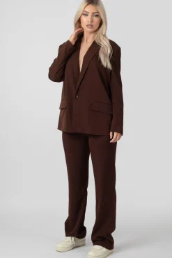 Public Desire Dad Trouser Chocolate Brown Cheap