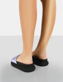 Public Desire Demi Satin Slider Sandals Lilac Cheap