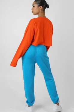Public Desire Detroit Super Cropped Long Sleeve T-Shirt Orange Outlet