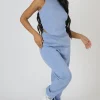 Public Desire Dipped Hem Racer Top Bluebell Cheap