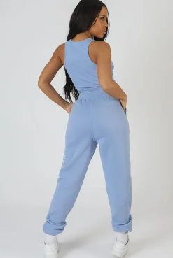 Public Desire Dipped Hem Racer Top Bluebell Cheap