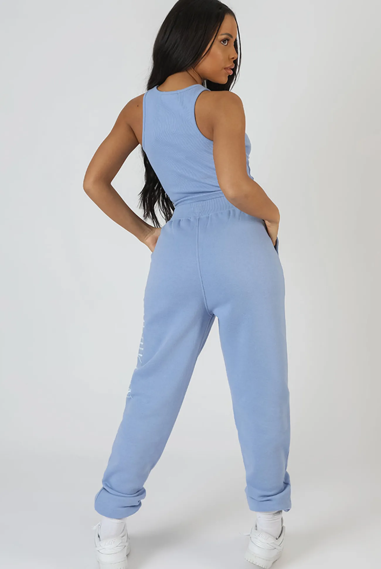 Public Desire Dipped Hem Racer Top Bluebell Cheap