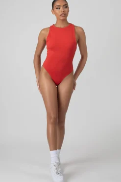 Public Desire Drop Armhole Bodysuit Red New