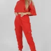Public Desire Exposed Seam Oversized Cropped T-Shirt Red Cheap