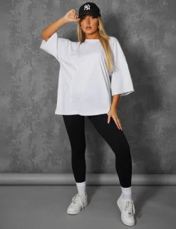 Public Desire Exposed Seam Oversized T Shirt Marl Oatmeal Fashion