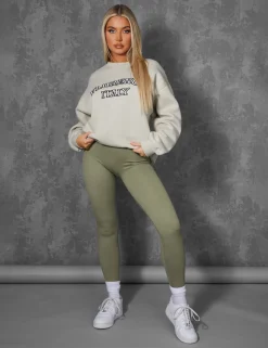 Public Desire Florence Oversized Sweatshirt Stone Clearance