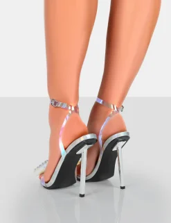 Public Desire Gigi Pu Stiletto Bow Heels Iridescent Store