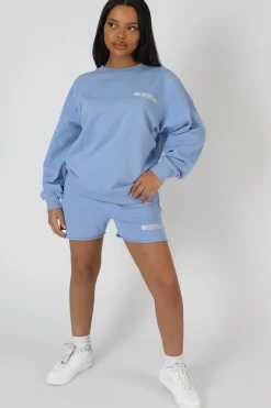 Public Desire Graphic Qr Code Oversized Sweatshirt Bluebell Cheap