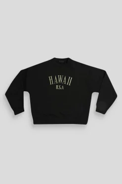 Public Desire Hawaii Embroidered Sweatshirt Black Shop