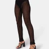 Public Desire High Waisted Ladder Stitch Knitted Leggings Black Hot
