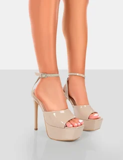 Public Desire Just Kidding Patent Platform High Heels Nude Best