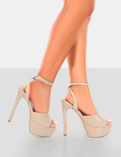 Public Desire Just Kidding Patent Platform High Heels Nude Best