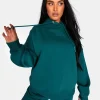 Public Desire Kaiia Embroidered Oversized Hoodie Forest Green Forestgreen Store