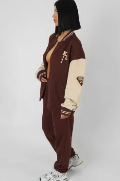 Public Desire Kaiia Varsity 90's Jogger Chocolate Store