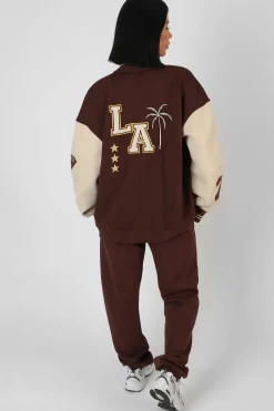Public Desire Kaiia Varsity 90's Jogger Chocolate Store