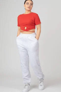 Public Desire Keyhole Wrap Crop Top Red Hot