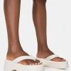 Public Desire Kiko Ecru Padded Flip Flop Strap Platform Sandals New